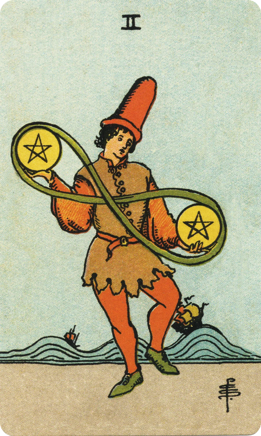 钱币二 Two of Pentacles