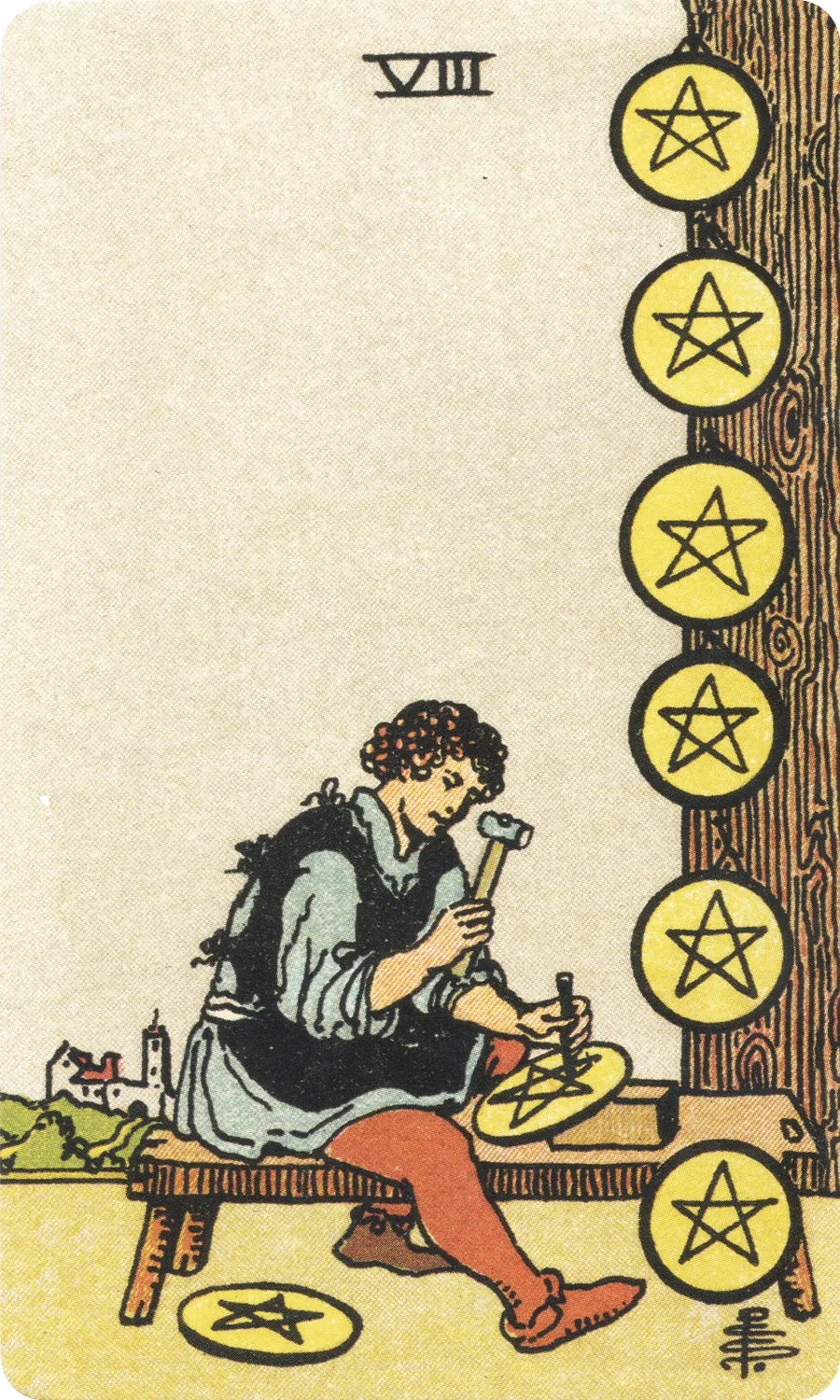 钱币八 Eight of Pentacles